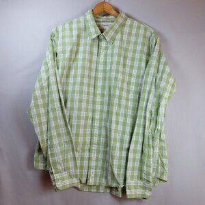 BKE Buckle 2XL Mens Long Sleeve Button Up XXL Green Checks Western Cowboy